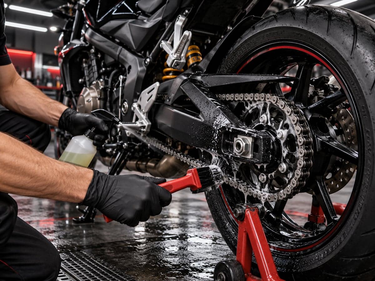 Lavagem detalhada de motos